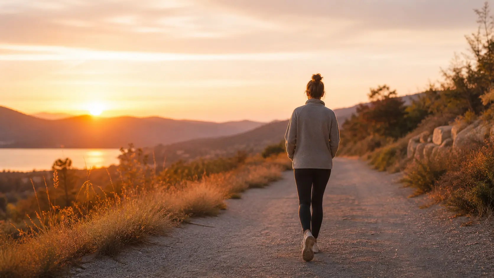 walking yoga breathing and stress relief