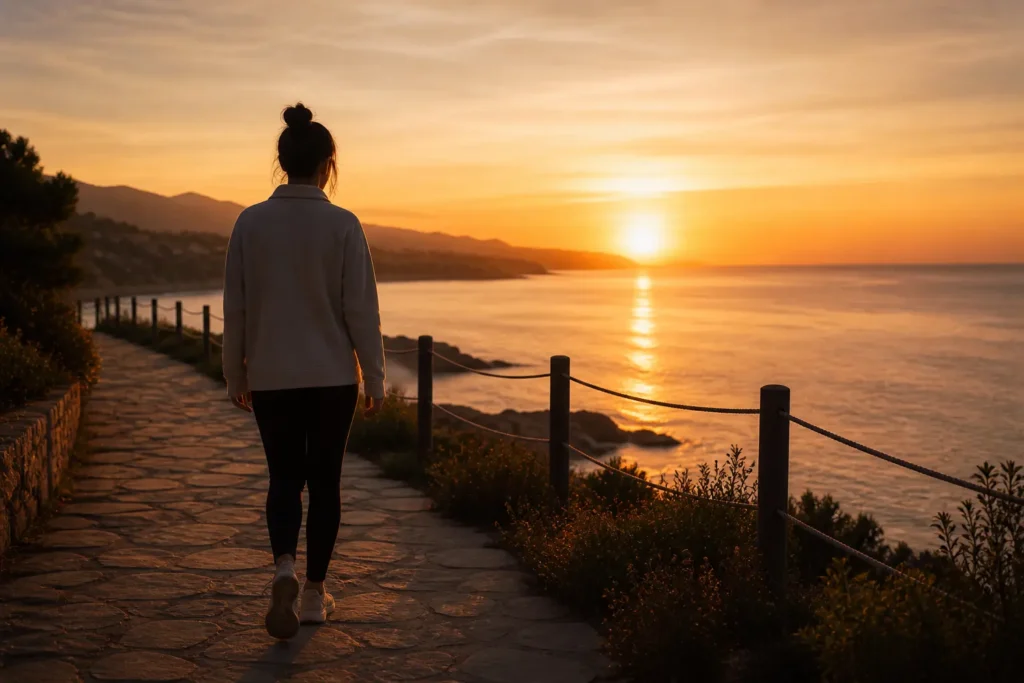 walking yoga evening routine better sleep