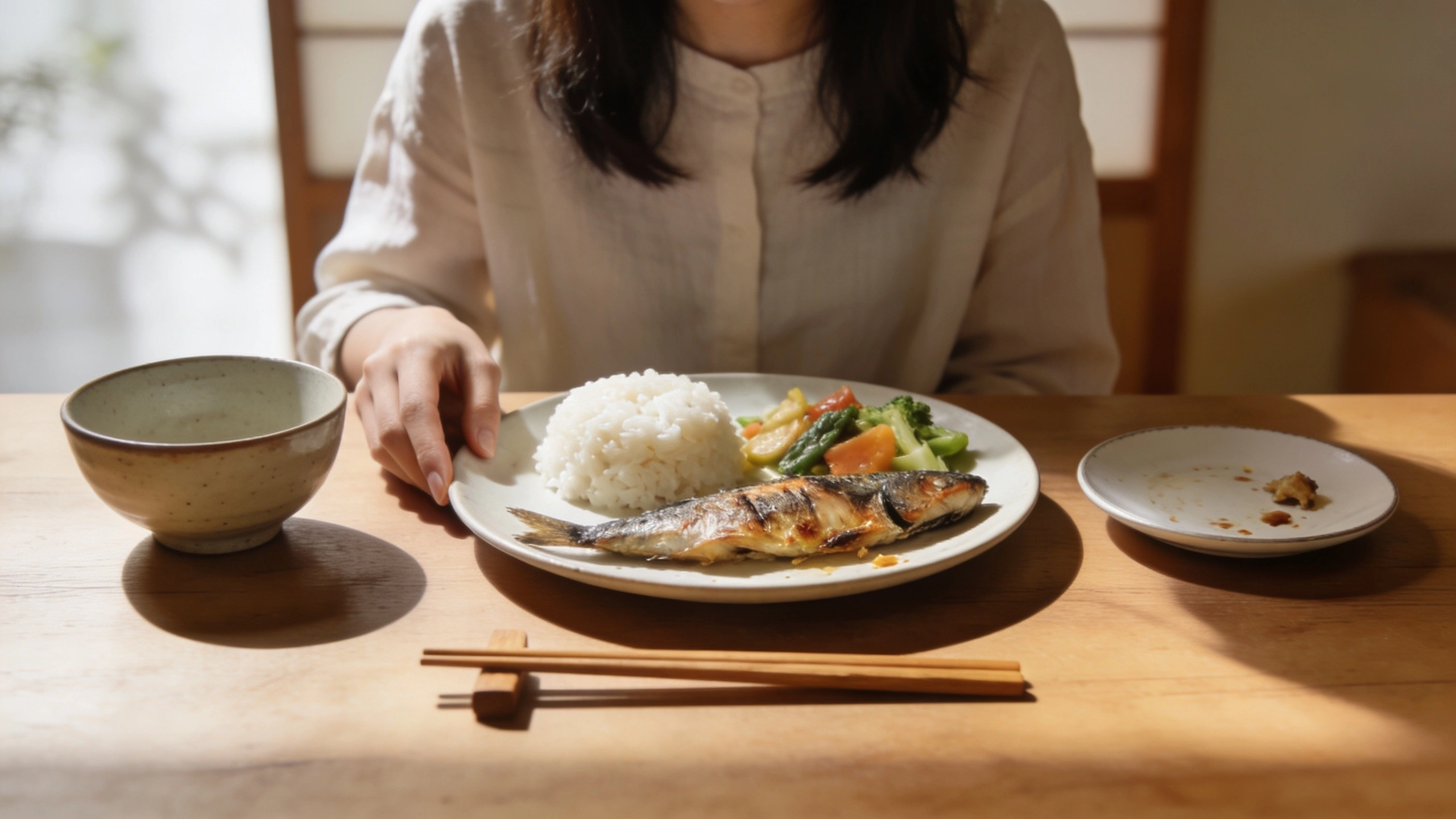 hara hachi bu Japanese eating habit stopping at 80 percent full mindful eating