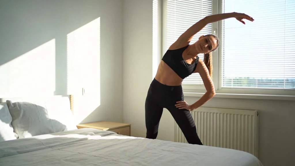 Energetic woman after quality sleep supporting healthy weight loss journey