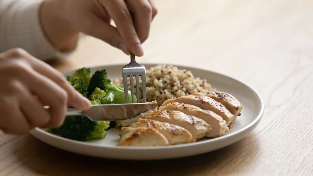 mindful eating without distractions slow eating habit healthy meal focus