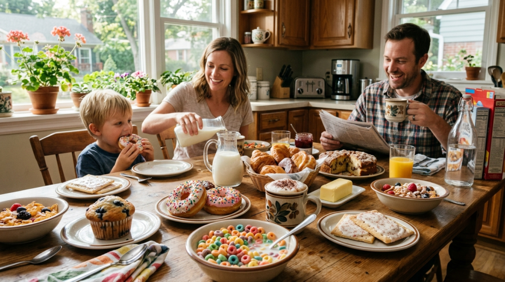 Common sugary breakfast foods people eat every morning