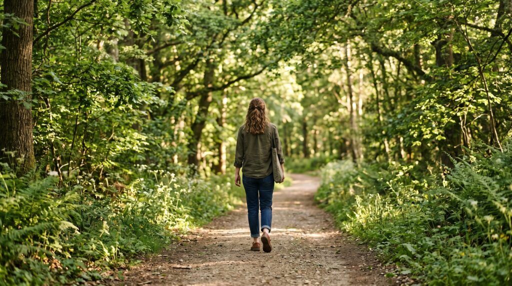walking outside to reduce stress and feeling overwhelmed