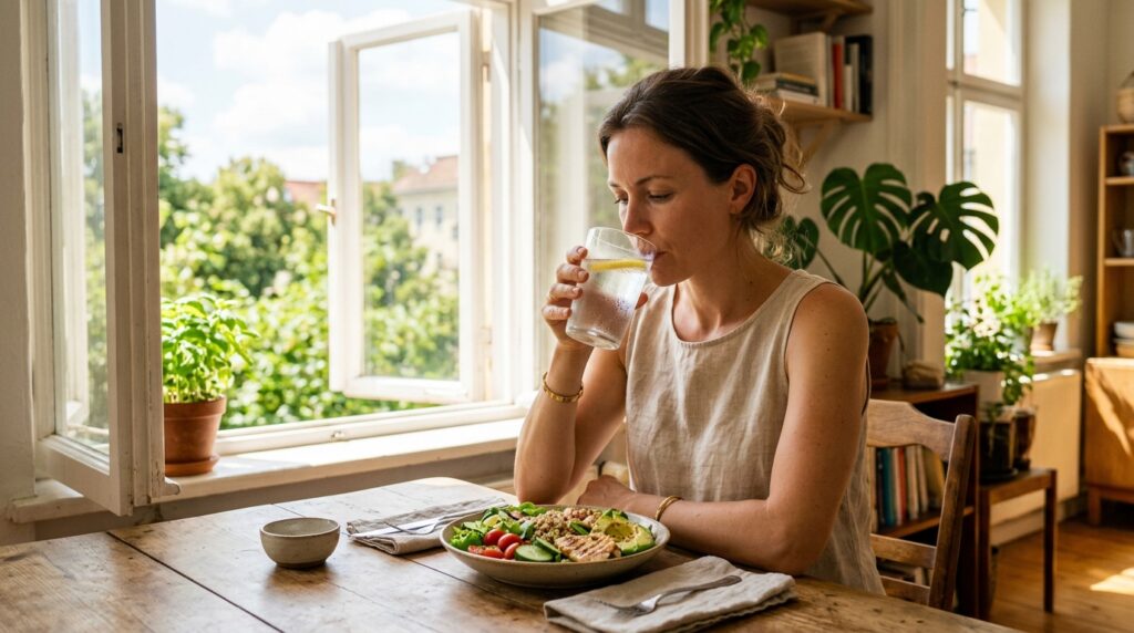 Summer heat suppressing appetite by making a person avoid heavy meals during hot weather.