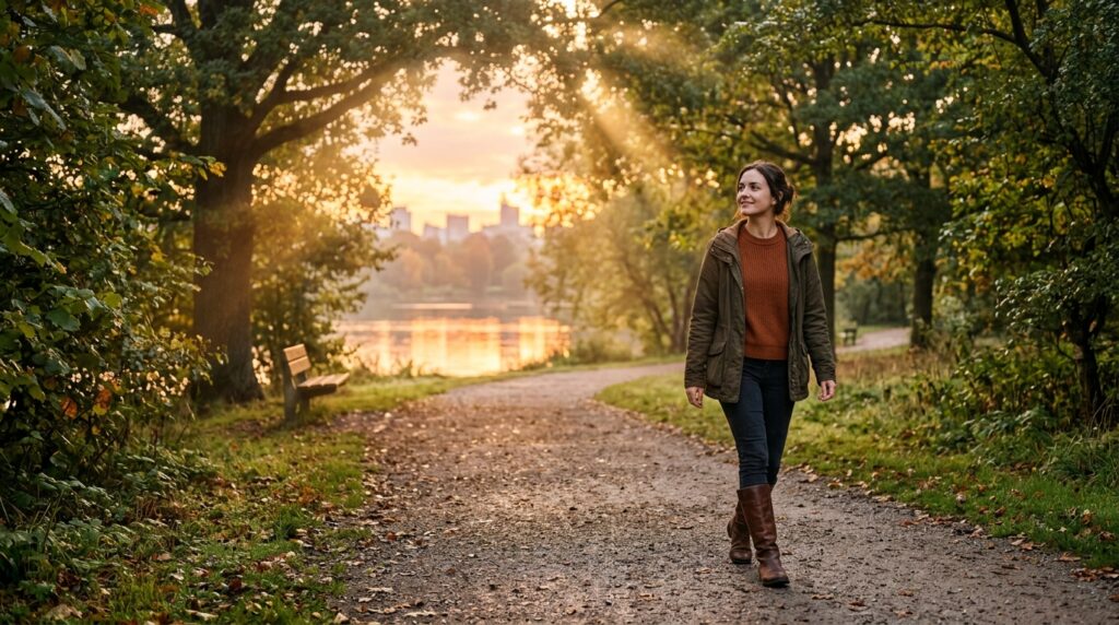 Morning walk helps quiet a busy mind naturally