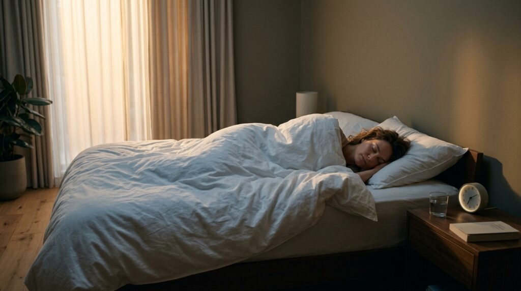peaceful sleep after calming the mind