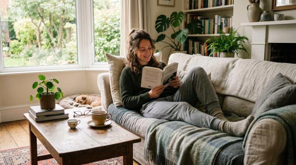Relaxed weekend routine with less daily movement