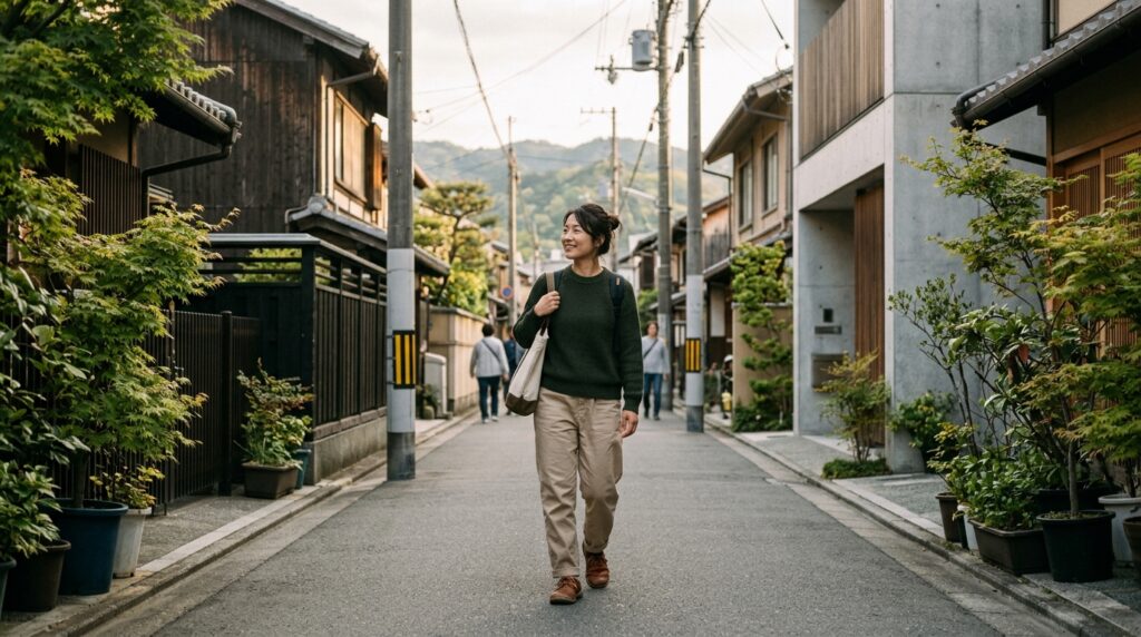 Japanese walking as a relaxed daily walking habit