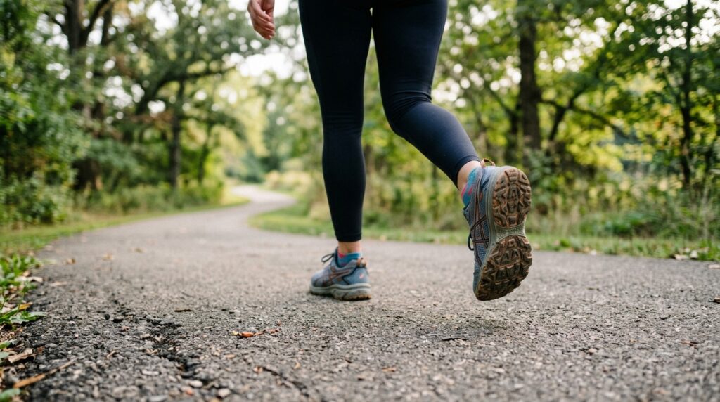 footwork and deliberate stride technique in Japanese walking