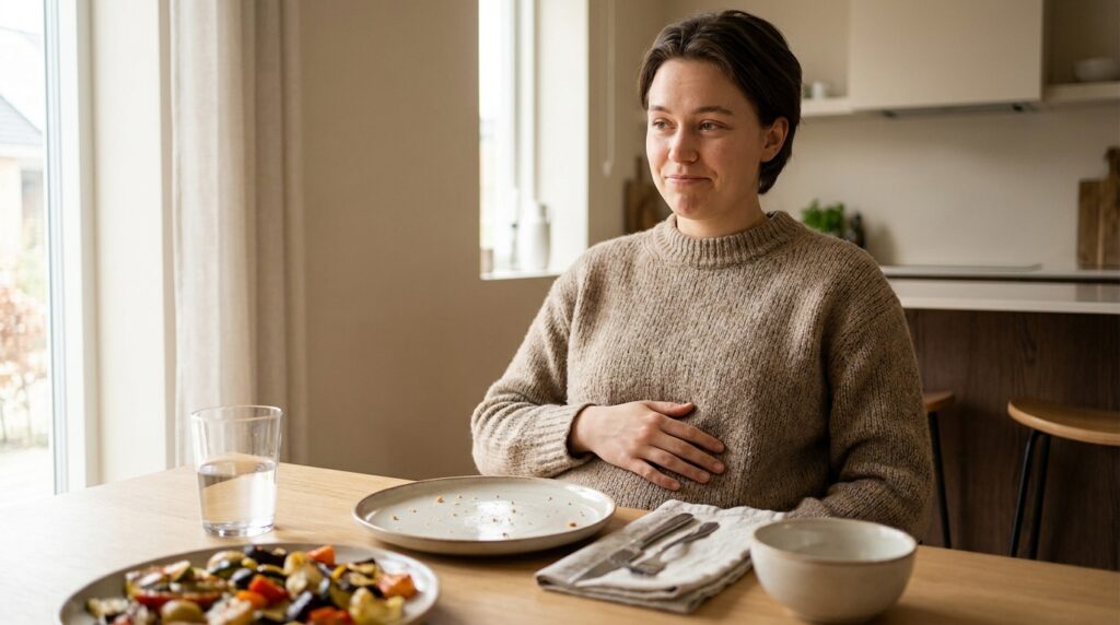 stomach growling after eating
