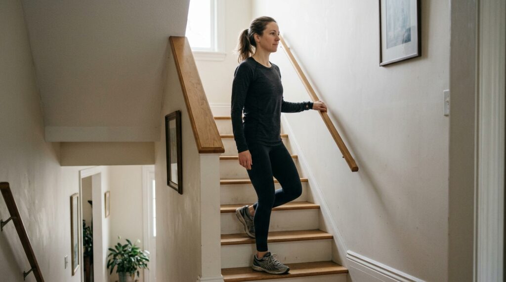 Adult climbing stairs as an example of everyday physical activity